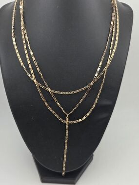 SUGARFIX by BaubleBar Gold Tone Triple Layered Y-Necklace